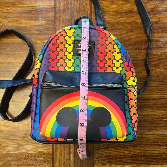 RARE Loungefly Disney Rainbow Mickey Mini Backpack Pride Love - Picture 3 of 16